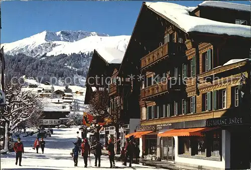 Lenk Simmental Dorfstrasse Restaurant Anker  Kat. Lenk Simmental