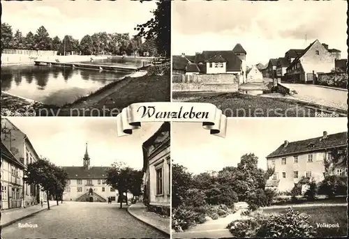 Wanzleben Rathaus Rossstrasse Volkspark  Kat. Wanzleben