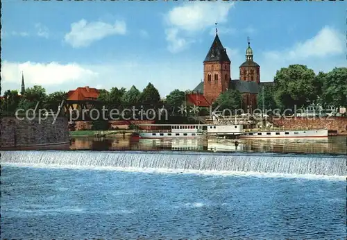 Hameln Dampferanlegestelle und Muenster Wehr Kat. Hameln