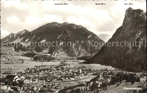 Oberammergau Panorama mit Labergebirge und Kofel Kat. Oberammergau