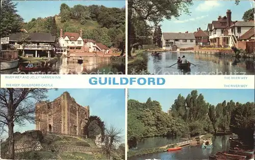 Guildford River Wey Jolly Farmer Inn Keep Castle Kat. Guildford