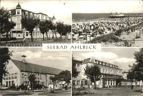 Ahlbeck Ostseebad FDGB Heim Bernhard Goering Seebruecke Strand  Kat. Heringsdorf Insel Usedom