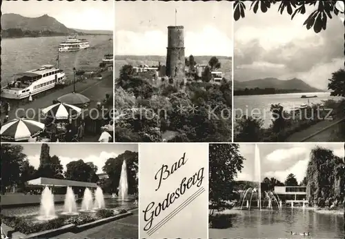 Bad Godesberg Godesburg Hotel Rhein Dampfer Wasserspiele Kat. Bonn