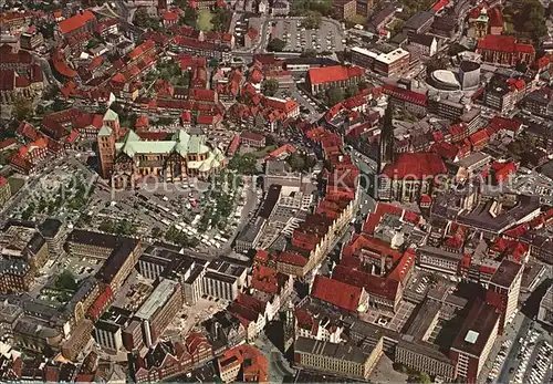 Muenster Westfalen Fliegeraufnahme Dom Lambertikirche Prinzipalmarkt Kat. Muenster