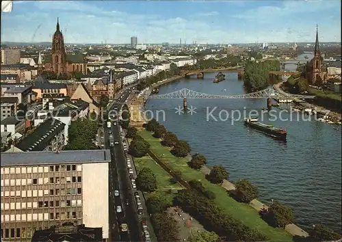 Frankfurt Main Mainpartie mt Eisernem Steg und Dom Kat. Frankfurt am Main