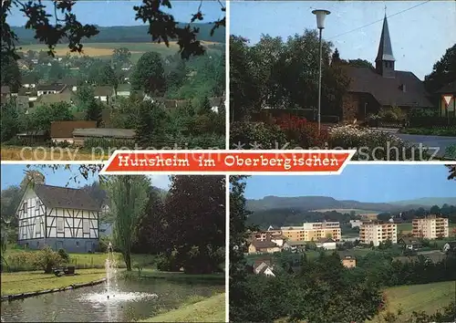 Hunsheim Weiher Teilansicht Kirche  Kat. Reichshof