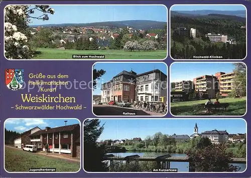 Weiskirchen Saar Panorama Hochwald Kliniken Rathaus Jugendherberge Kurparksee Kat. Weiskirchen Saar