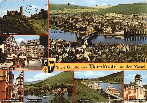 Bernkastel Kues Burg Landshut Marktplatz Panorama Spitzgiebelhaus Camping Platz Yachthafen Kreisstaende Haus Kat. Bernkastel Kues