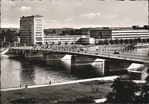 Frankfurt Main Friedensbruecke mit AEG Hochhaus Kat. Frankfurt am Main