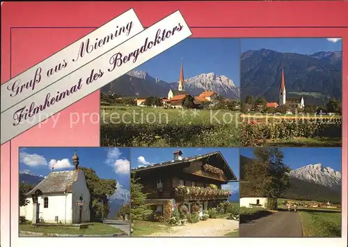 Mieming Ortsansicht mit Kirche Kapelle Filmheimat Bergdoktor Mieminger Kette Kat. Mieming