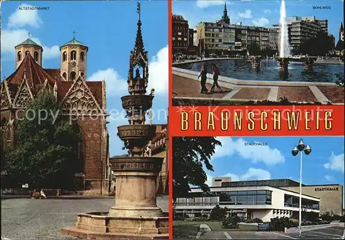 Braunschweig Altstadtmarkt Bohlweg Brunnen Stadthalle Kat. Braunschweig