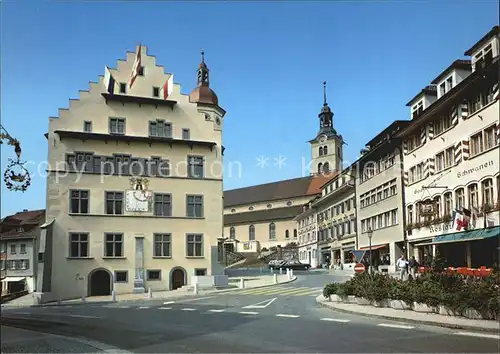 Sursee Rathaus und Pfarrkirche Kat. Sursee