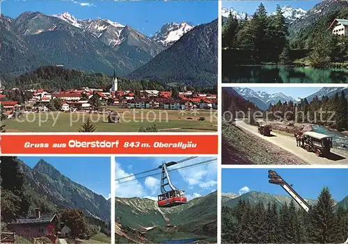 Oberstdorf Panorama See Seilbahn Sprungschanze Pferdewagen Kat. Oberstdorf