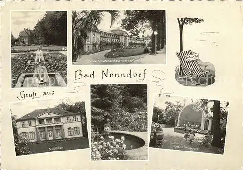 Bad Nenndorf Sonnengarten Wasserspiele Schloesschen Schwefelbadehaus Hotel Esplanade Konzertpavillon Kurpark Liegestuhl Kat. Bad Nenndorf