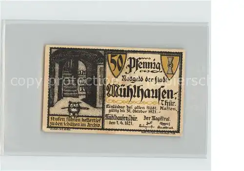 Muehlhausen Thueringen 50 Pfennig Kat. Muehlhausen Thueringen