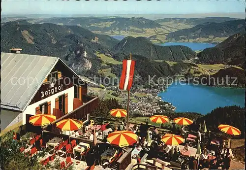 St Gilgen Salzkammergut Berghof Zwoelferhorn Gaststaette Fernsicht Kat. St Gilgen Wolfgangsee