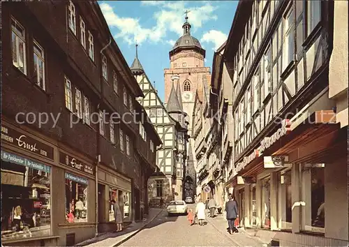 Alsfeld Obere Fuldagasse mit Blick zum Turm Kat. Alsfeld