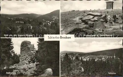 Schierke Harz Brockenhotel Blick von der Vaupels Klippe Feuerstein  Kat. Schierke Brocken