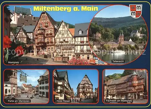 Miltenberg Main Marktplatz Fachwerk Hotel Riesen  Kat. Miltenberg