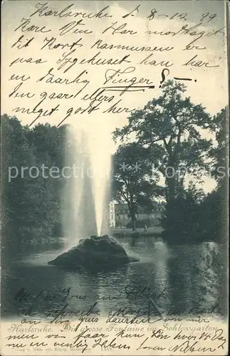 Karlsruhe Baden Schlossgarten Grosse Fontaene