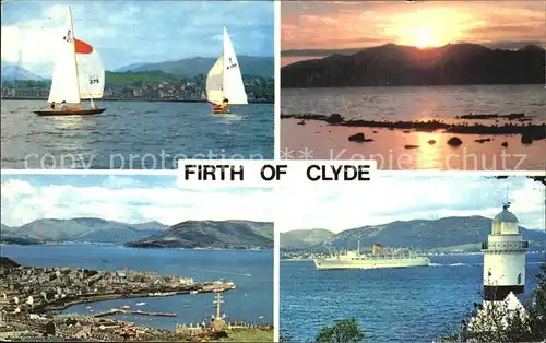 Arran Sailing on the Firth Sunset Cloch Lighthouse Gourock Harbour Kat. Arran & the Cumbraes