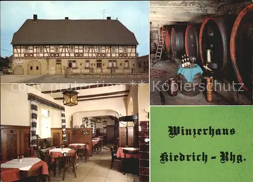 Kiedrich Winzerhaus Kiedrich Gaststube Weinkeller Kat. Kiedrich