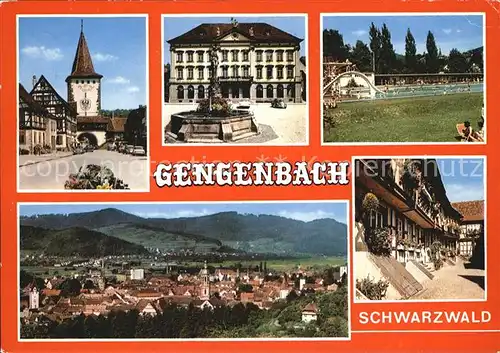 Gengenbach Stadttor Rathaus Schwimmbad Panorama Kat. Gengenbach Schwarzwald