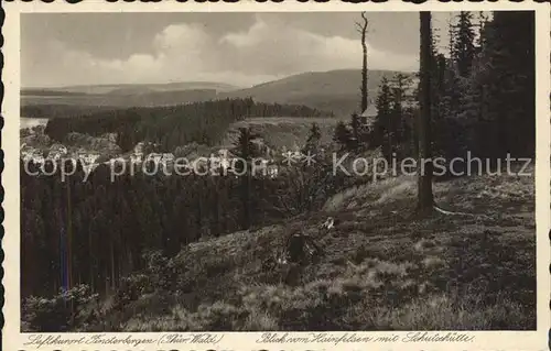 Finsterbergen Blick vom Hainfelsen Kat. Finsterbergen Thueringer Wald