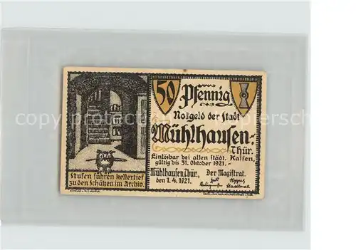 Muehlhausen Thueringen 50 Pfennig Kat. Muehlhausen Thueringen