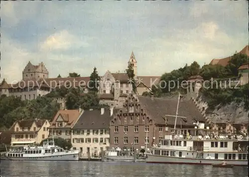 Meersburg Bodensee Teilansicht Faehrschiffe Kat. Meersburg