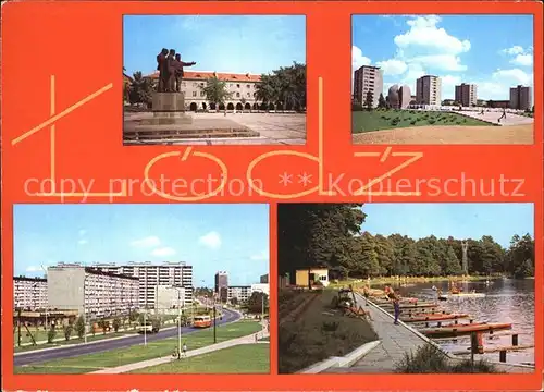 Lodz Denkmal Park mit Teic und Fontaene Kat. Lodz