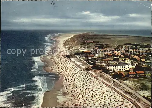 Wangerooge Nordseebad Strand Fliegeraufnahme Kat. Wangerooge