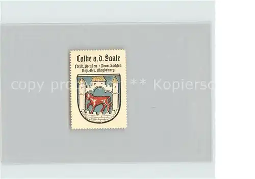 Calbe Saale Wappen Kat. Calbe