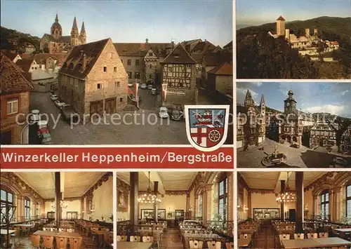 Heppenheim Bergstrasse Kirche Schloss Kurmainzer Amtshof Winzerkeller Heppenheim Kat. Heppenheim (Bergstrasse)