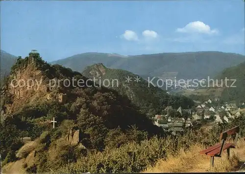 Altenahr Partie am Weissen Kreuz Blick auf Burg Are Kat. Altenahr