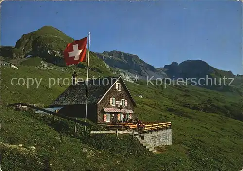 Kaesern Kaesernalp Drusberghuette mit Drusberg und Forstberg Kat. Schoenengrund AR