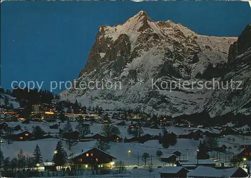 Grindelwald bei Nacht mit Wetterhorn Kat. Grindelwald