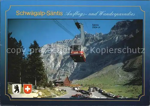 Schwaegalp mit Saentis und Luftseilbahn Kat. Schwaegalp