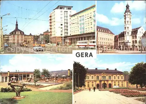 Gera Strasse der Republik Rathaus Terrassencafe Osterstein Orangerie Kat. Gera