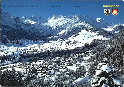 Adelboden Berner Oberland Bergkette Winter Kat. Adelboden