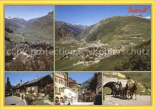 Andermatt Panorama Pferdewagen Kat. Andermatt