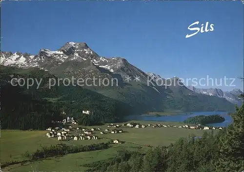 Sils Maria Graubuenden Oberengadin Panorama Kat. Sils Maria