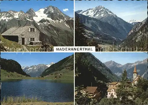 Maderanertal Kirche See Berge Huette Kat. Silenen