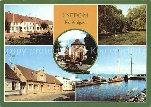 Usedom Markt Park Klubhaus Anklamer Tor Hafen Kat. Usedom