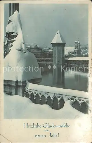 Luzern LU Winterlandschaft Neujahrswuensche Kat. Luzern