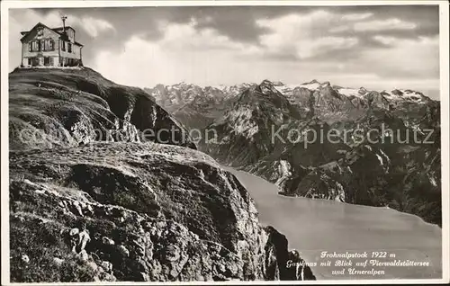 Frohnalpstock SZ Gasthaus Blick auf Vierwaldstaettersee Urneralpen Kat. Brunnen