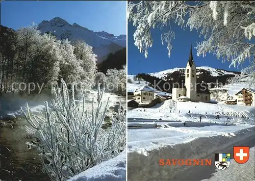 Savognin Kirche Winterlandschaft Kat. Savognin