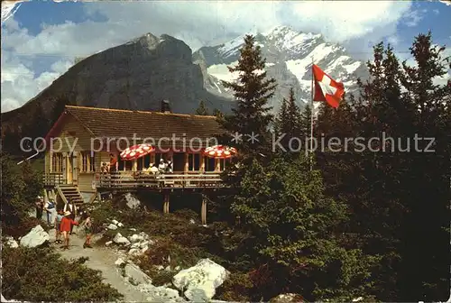 Kandersteg BE Bergrestaurant Sunnbuehl Fisistock Klein Gross Doldenhorn Kat. Kandersteg