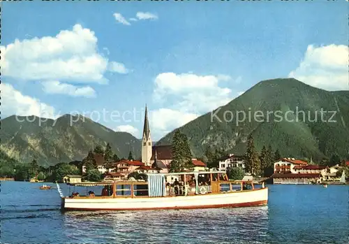 Rottach Egern Tegernseepartie Kirche Ausflugsdampfer Kat. Rottach Egern