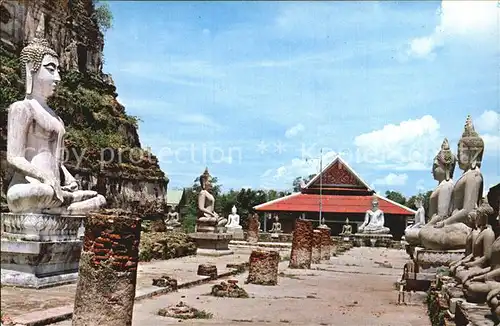 Ayuthaya The Remaining Budha Images in the compound of Wat Yai Chai Mongkhol